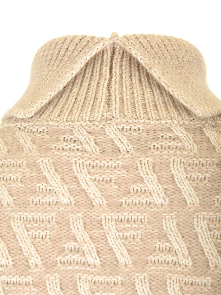 Fendi Wool And Cashmere Turtleneck Knitwear - Beige | b304995887136253e9601f91499640465bbb55f9