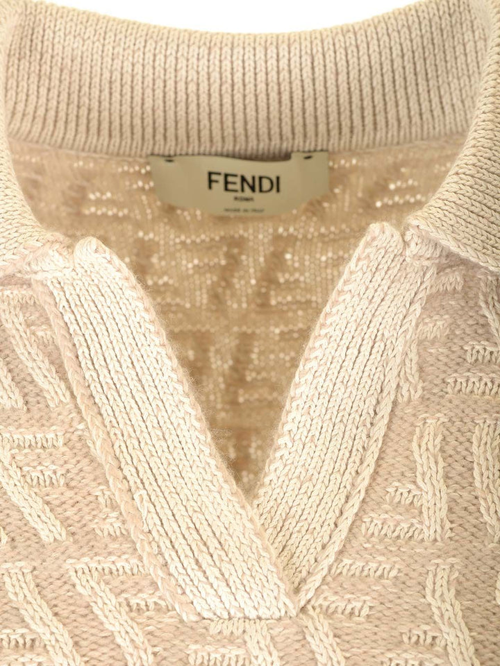 Fendi Short-Sleeved Polo shirt - Beige | 9c12f46c8ce129acdbe0e0a6dadc1490b89250f9
