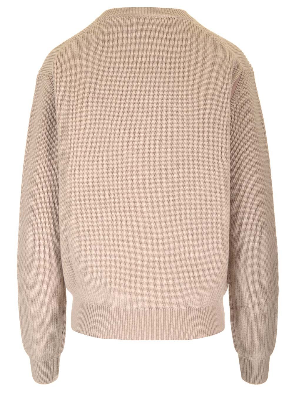 Fendi Crew-Neck Sweater Knitwear - Beige | 21d9c7c48bffd7c2ba46e2121141736f7e3cecf3