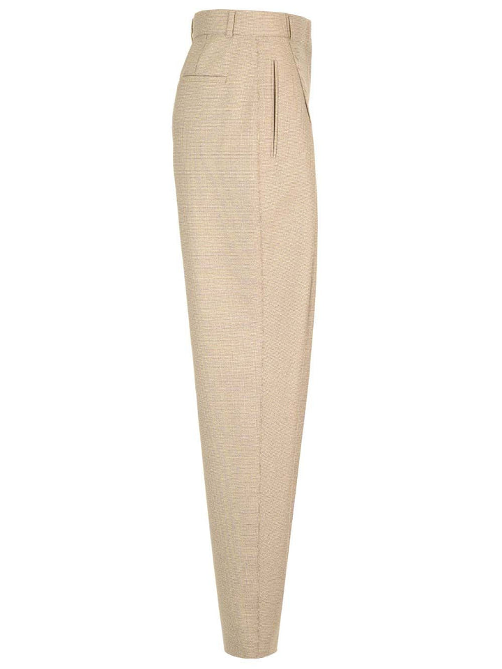 Fendi Micro Check Wool Trousers - Beige | c6f2c46075df9f0bc409106858eff2c6dc2ce829