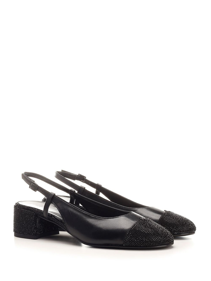 Tory Burch Embellished Slingback Pumps - Black | 8ab8b9a07c69621b33b67de4cce495841f8d2c95