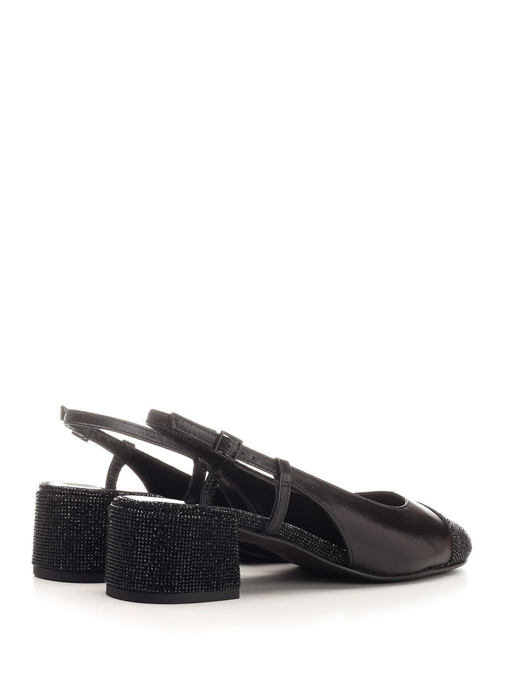 Tory Burch Embellished Slingback Pumps - Black | e004c99e4402178b061f5da643d6c12d268984f0