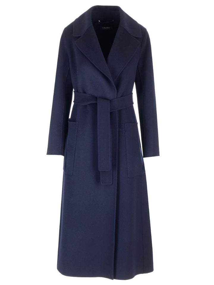 'S Max Mara Long Wrap Coat Coats - Blue | af817becb4b7b5b31510fdc5a71ddd78c321d3d5