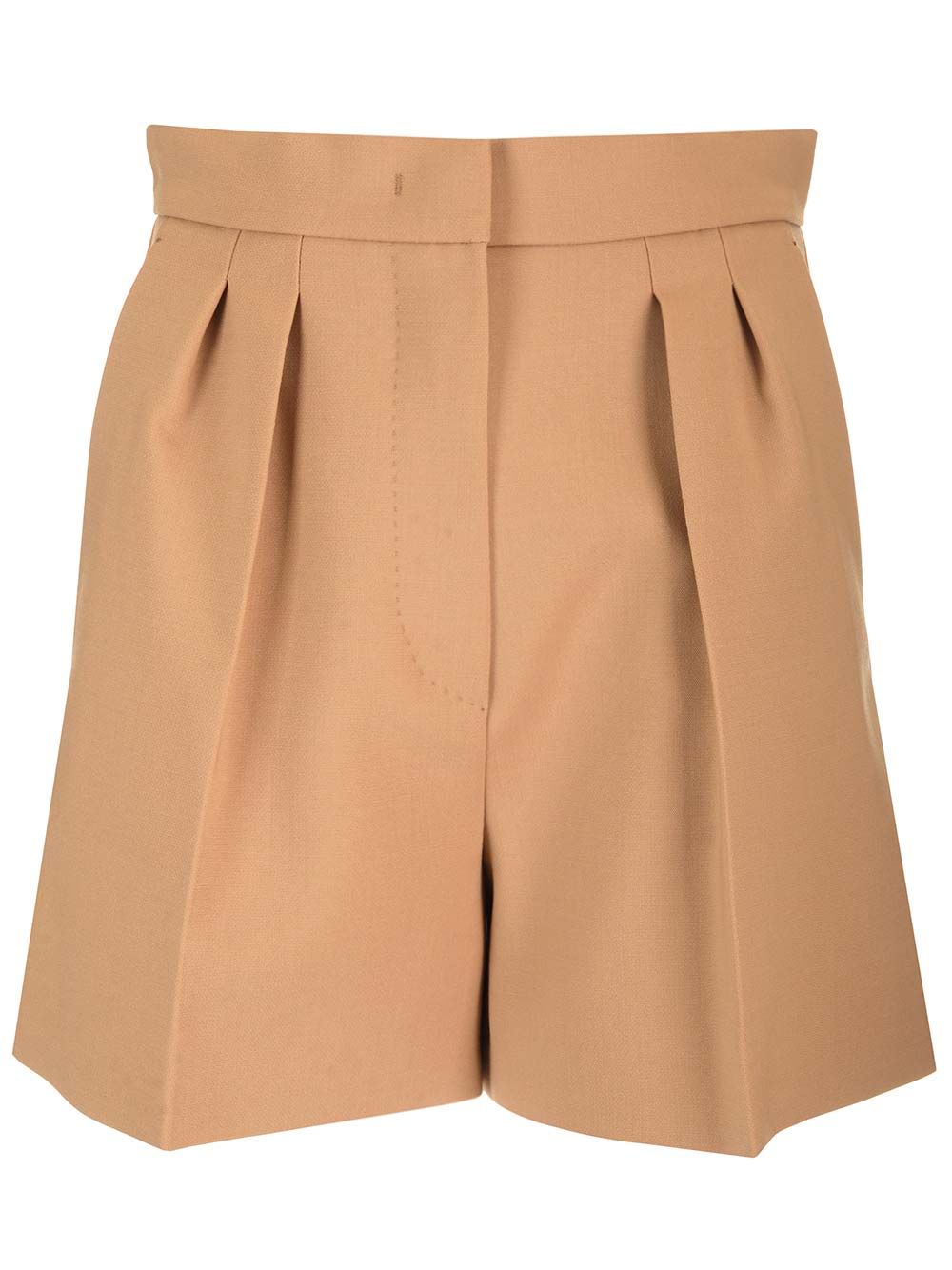 Max Mara Wool Canvas Shorts Trousers - Beige | e167438a81f04abbdf45c01465918c25fdbe1a39