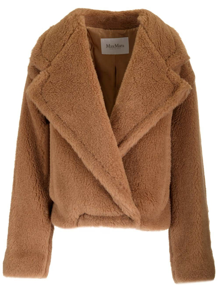 Max Mara Camel Teddy Cropped Jacket Coats - Beige | f3f40eb9d7b0db62ec8644f30cc83f789d2a6333