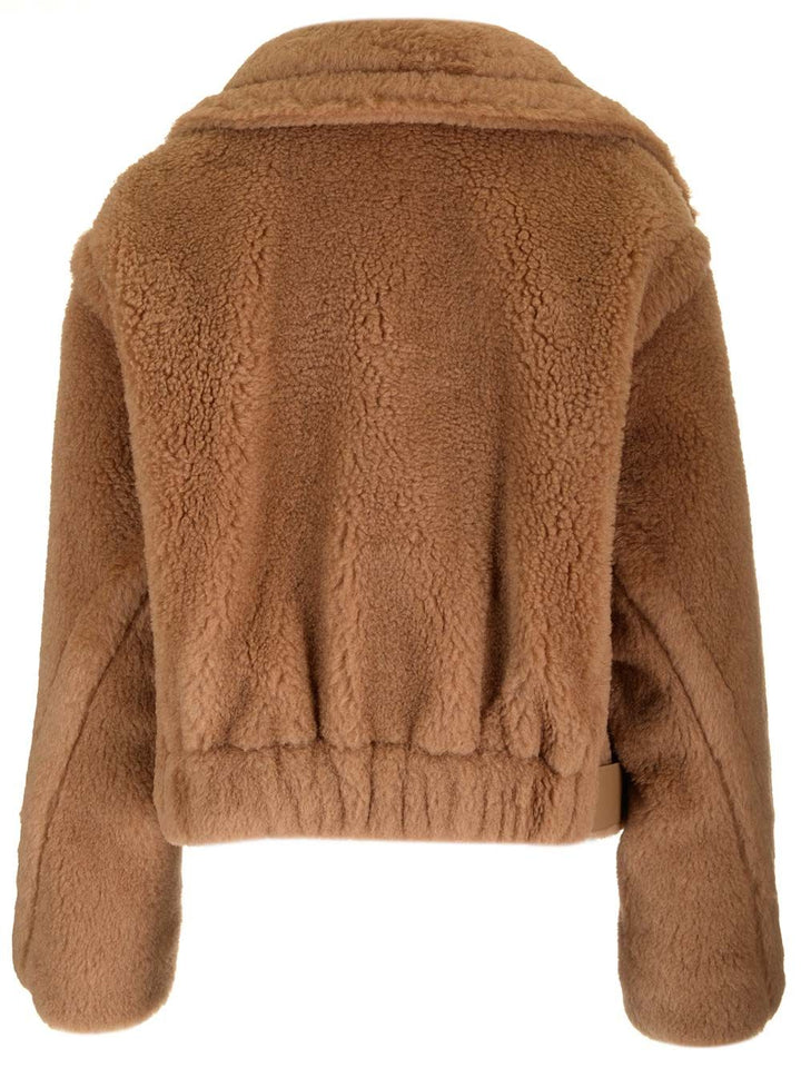 Max Mara Camel Teddy Cropped Jacket Coats - Beige | 5ecd6043937103b526a9f03e881038bfe56098f6
