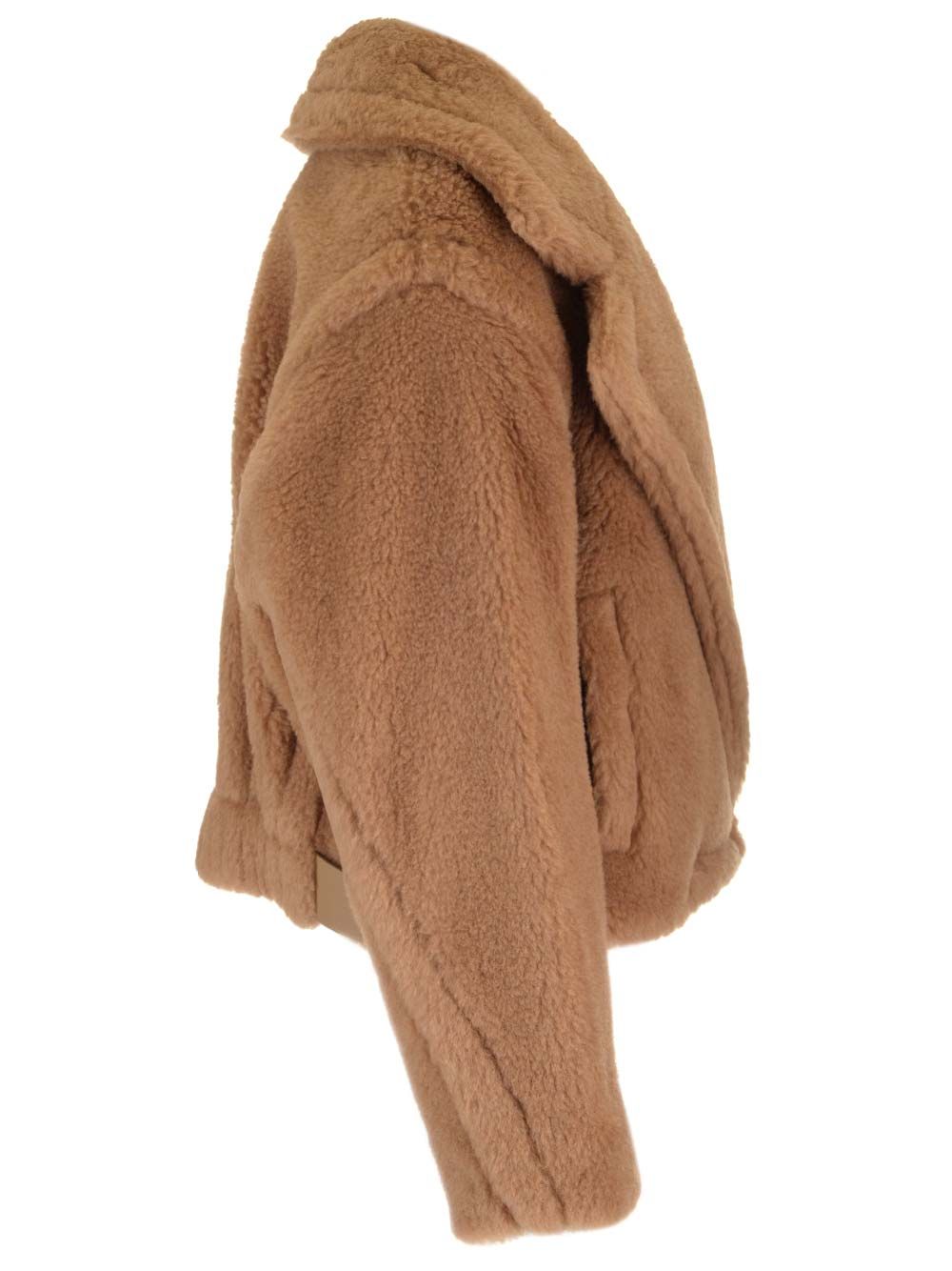 Max Mara Camel Teddy Cropped Jacket Coats - Beige | a5e32ba42abd599eed767b1f6a326d853a62e02e