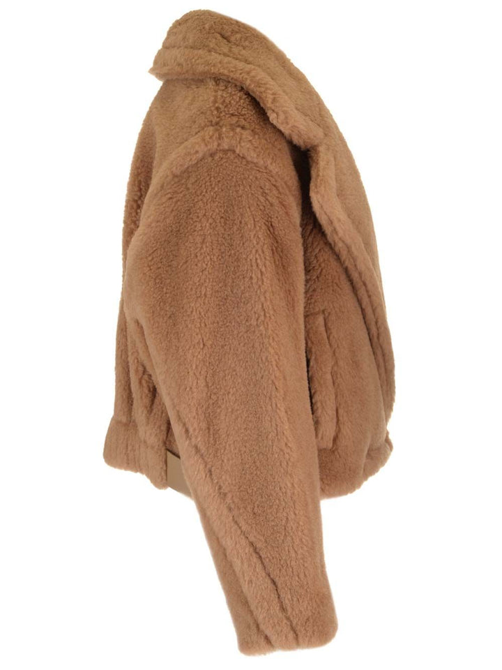 Max Mara Camel Teddy Cropped Jacket Coats - Beige | a5e32ba42abd599eed767b1f6a326d853a62e02e