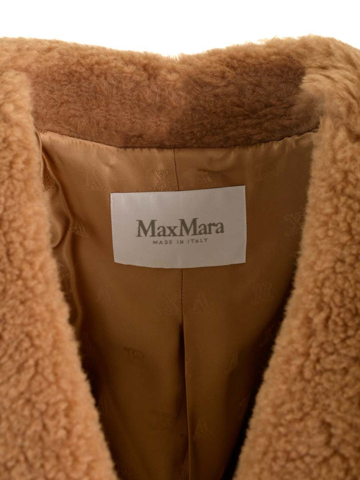 Max Mara Camel Teddy Cropped Jacket Coats - Beige | aeabd896cce5859c3a82fed390c2cbe43797a4fa