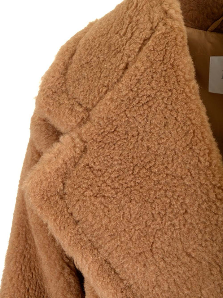 Max Mara Camel Teddy Cropped Jacket Coats - Beige | 059c8c465f7dee13e265c3e9ddc27f4ff100454e