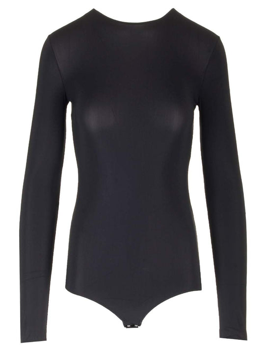 Long Sleeved Bodysuit Tops Black