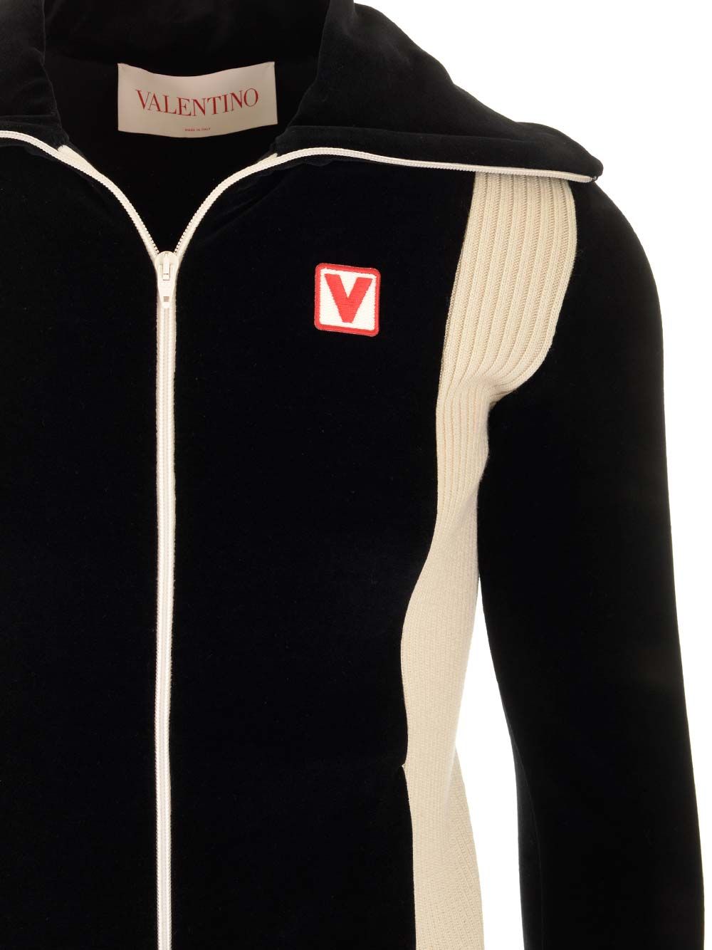 Valentino Garavani Chenille Sweatshirt With Patch Jackets - Black | ea9135130c2eb56e6d001879f7290a17cc54fbe2