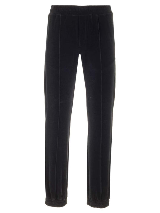 Black Chenille Jogger Trousers Black
