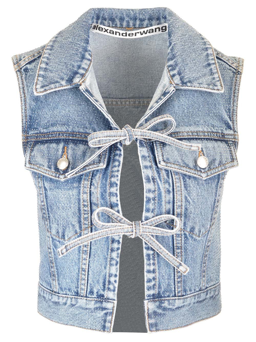 Alexander Wang Denim Vest Tops - Blue | 7a123ba742ef7a41538a4aab338365f063bdabc3