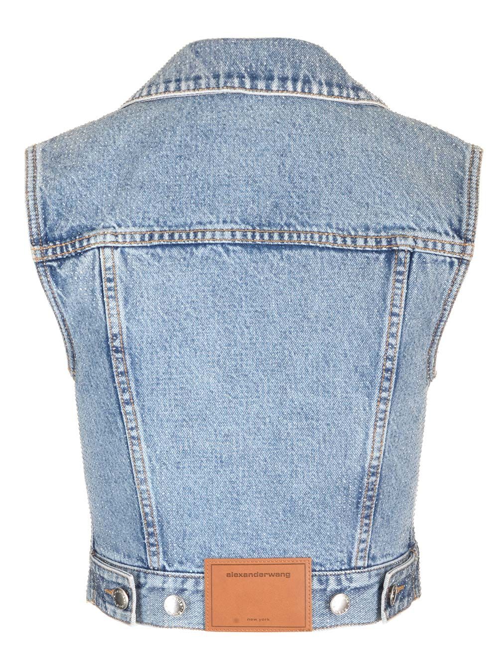 Alexander Wang Denim Vest Tops - Blue | 22b42b4d54f1fc1521f509194842c71dc85ec54a