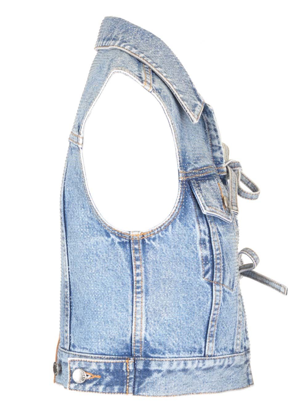 Alexander Wang Denim Vest Tops - Blue | 15d43ef2b257d2159bbce0c7e31fd4e14771bd42
