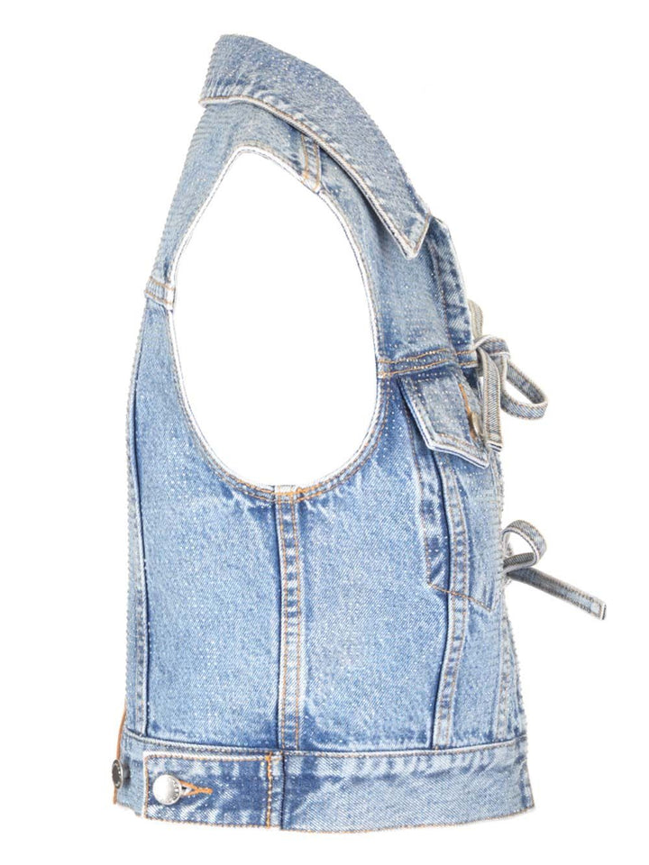 Alexander Wang Denim Vest Tops - Blue | 15d43ef2b257d2159bbce0c7e31fd4e14771bd42