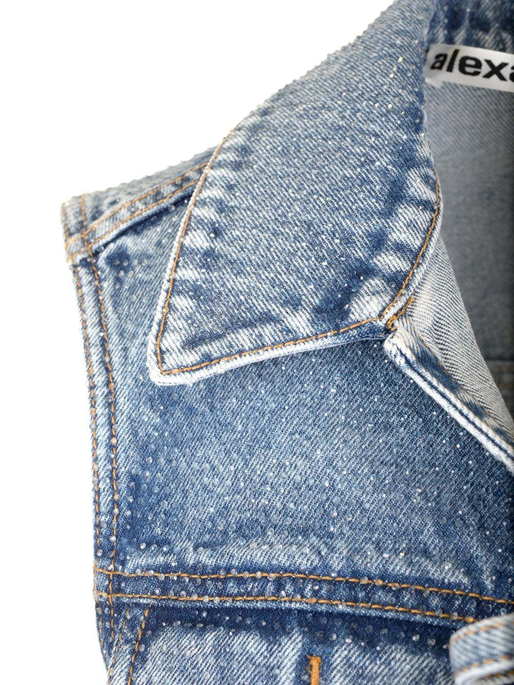 Alexander Wang Denim Vest Tops - Blue | c83b2788030b60e08ec78b76dd4f6ad662abf028