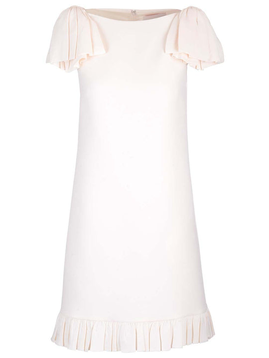 Crepe Couture Mini Dress Dresses White