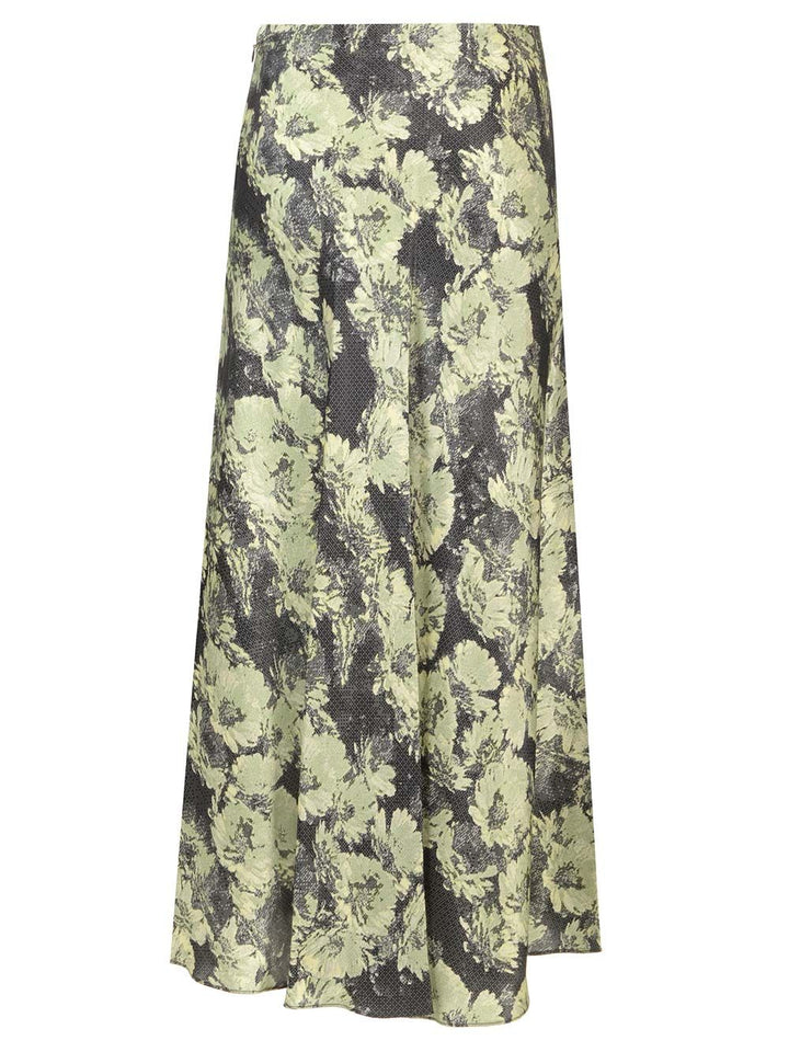 Tory Burch Satin Midi Skirt Skirts - Green | c44b97afbaa0499db4d8ef96cc800fe487faba2c