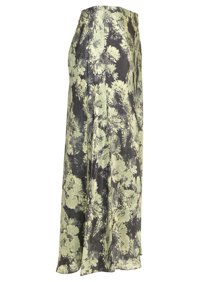 Tory Burch Satin Midi Skirt Skirts - Green | 67d6a3516ad9a8ea9d084a43f1f5199fcd5fa064