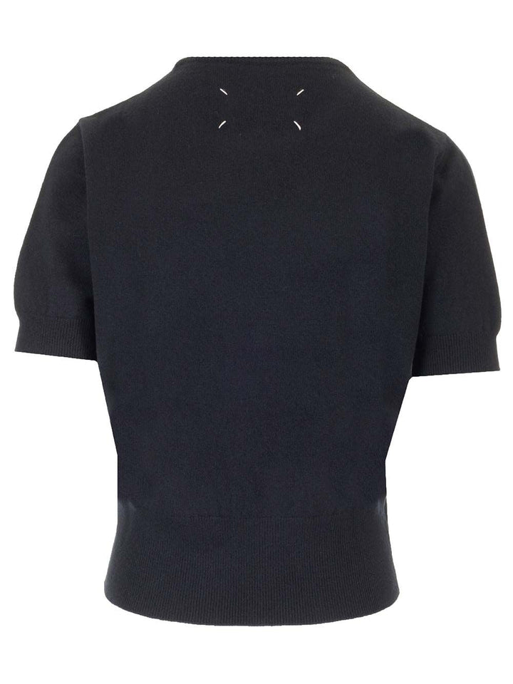 Maison Margiela Wool Knit Top Knitwear - Blue | 12bebe5528bfd4cf8226d21906c903b0663d30cd