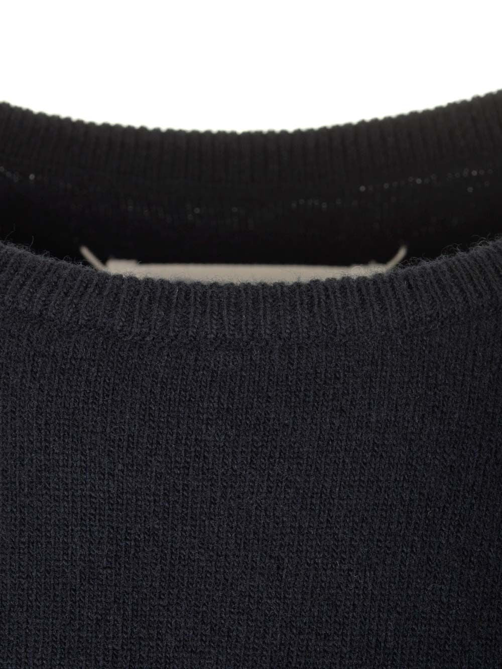 Maison Margiela Wool Knit Top Knitwear - Blue | 5da1ed28b60ec08fc953a25a17356ffba46a0ee4