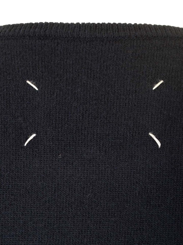 Maison Margiela Wool Knit Top Knitwear - Blue | 78440c784ea01ace7046e425848f23b7138e5d42