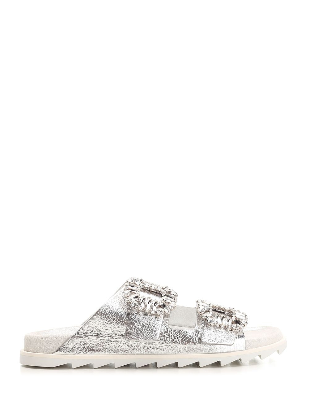 Roger Vivier Slidy Viv Sandals - Silver | 2b59797a06f589673ff34cbf48b82ecfa3a7c3e7