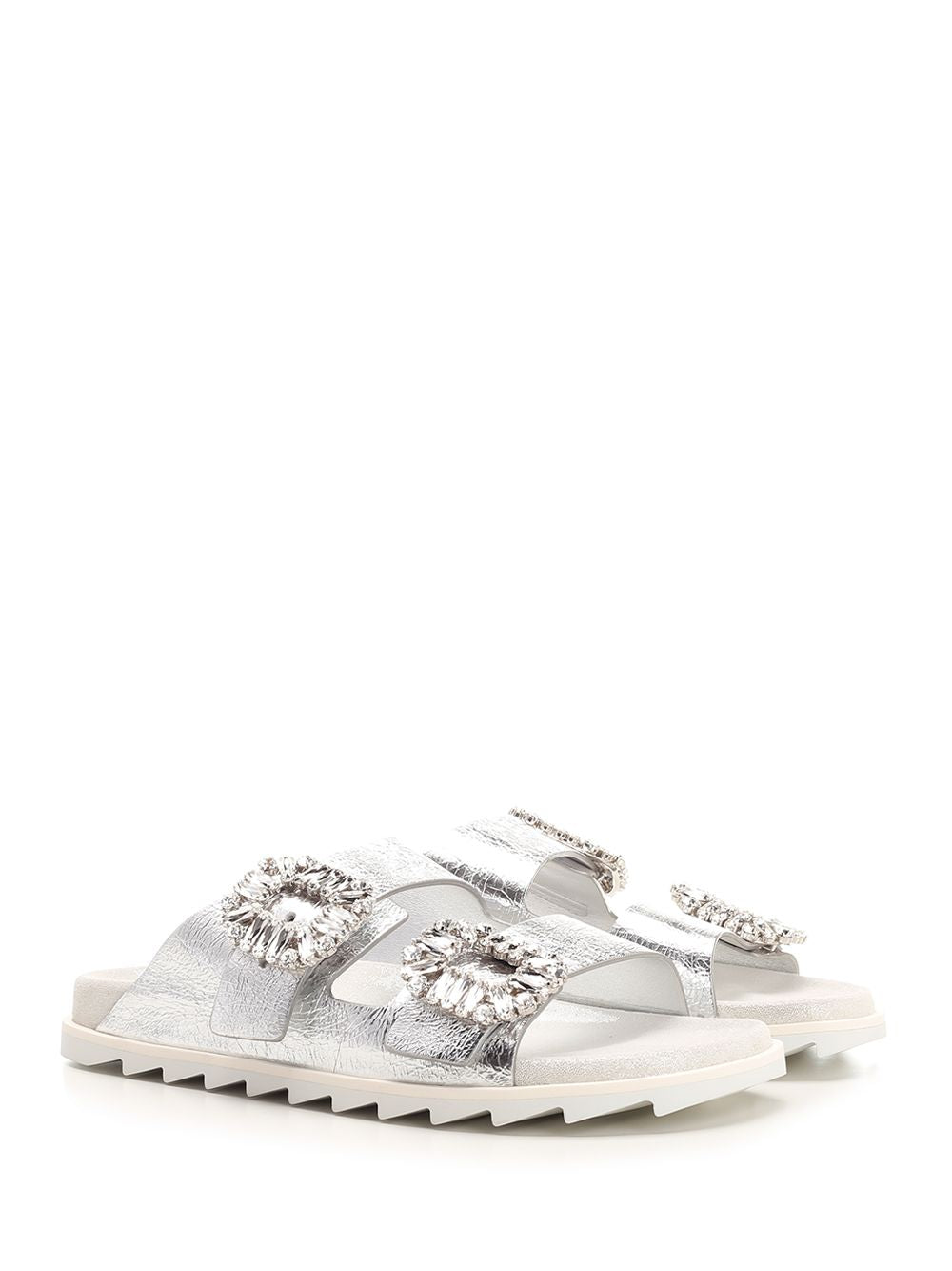 Roger Vivier Slidy Viv Sandals - Silver | e22be9ce6adb74871d37d12065b875dc3d5d3cd7