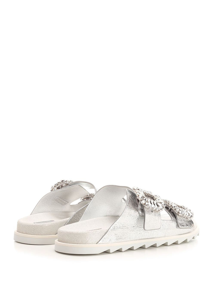 Roger Vivier Slidy Viv Sandals - Silver | d913d7c3ceeb786455720c017429b441dcfe9dbc