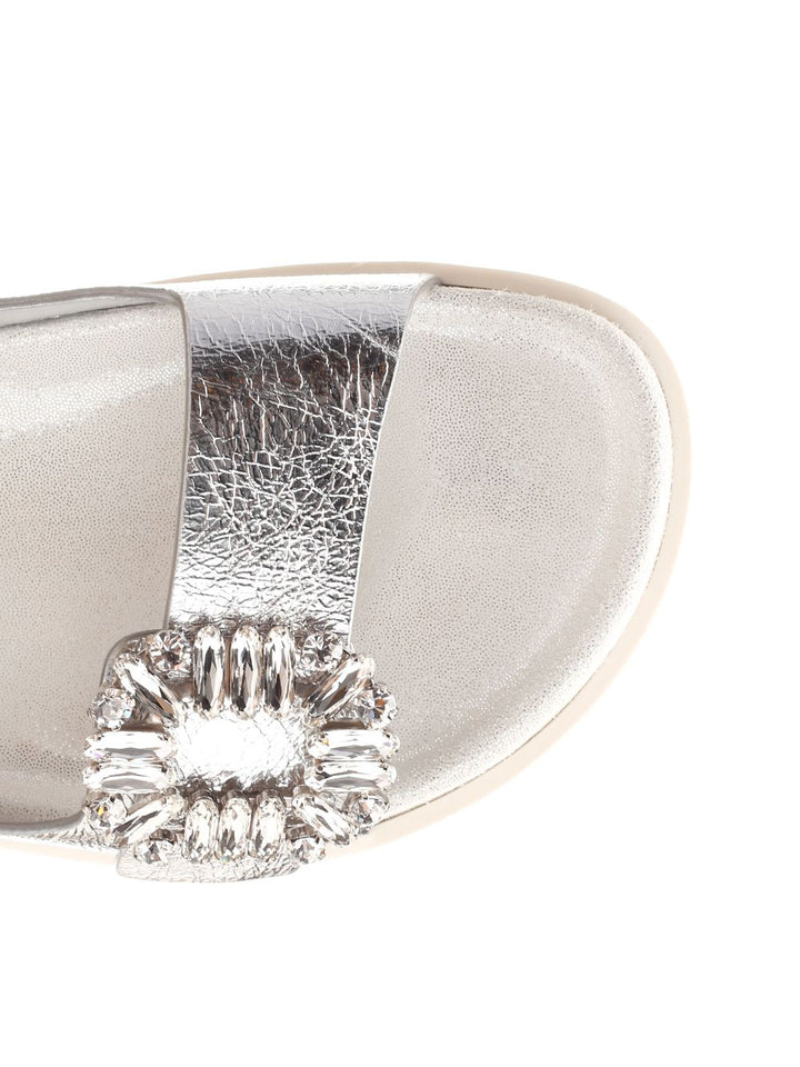 Roger Vivier Slidy Viv Sandals - Silver | 55f4ba9f6f2e2811486a23c92ed1368f7494dd4b