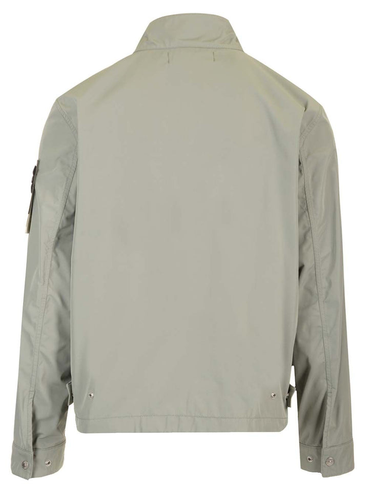 Stone Island Nylon Biker Jacket Jackets - Green | 121fe9da79bffb743fd9389c1a06080f91052741