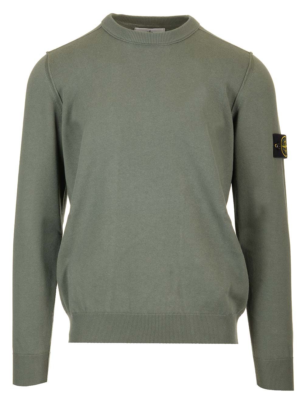 Stone Island Sweater In Organic Cotton Knitwear - Green | e6f87cc531c31b6c0a8b7eaf6593ac3e45399357