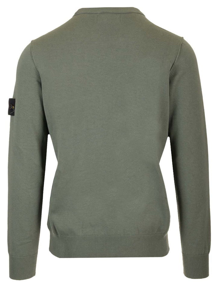 Stone Island Sweater In Organic Cotton Knitwear - Green | f50d95b04a1d36675f1d04b1e30d45e851bf69e6