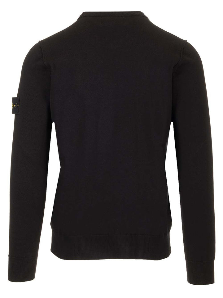 Stone Island Sweater In Organic Cotton Knitwear - Black | 9bb9e2f780f5e3f2e219b37d705bf9ab7995e5b1