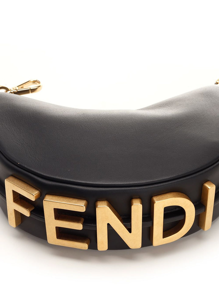 Fendi Fendigraphy Shoulder Bags - Black | 3d56edfe36ee01e57a4848200908bc0c0bdc1c65