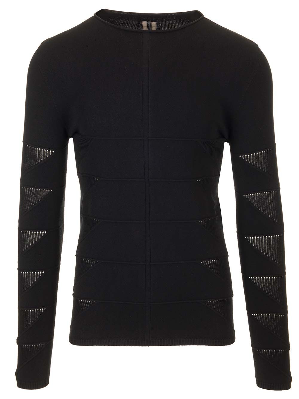 Rick Owens Long Sleeve Crewneck Knitwear - Black | 68bdb0150d09db2231b3b070181c7ae0641f5aa0