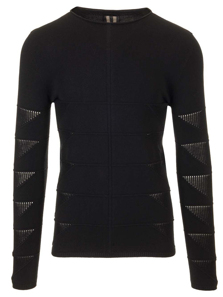 Rick Owens Long Sleeve Crewneck Knitwear - Black | 68bdb0150d09db2231b3b070181c7ae0641f5aa0