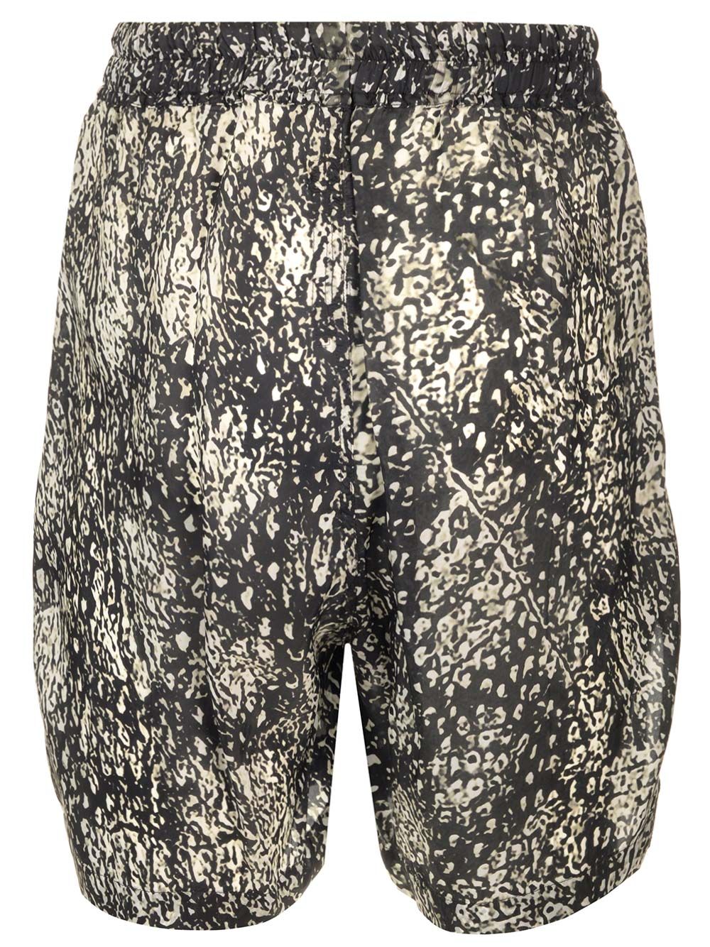 Rick Owens Shorts With Japanese Print Trousers - Black | 77f4fa27250ebe7de17f70753618edd7c93f3542