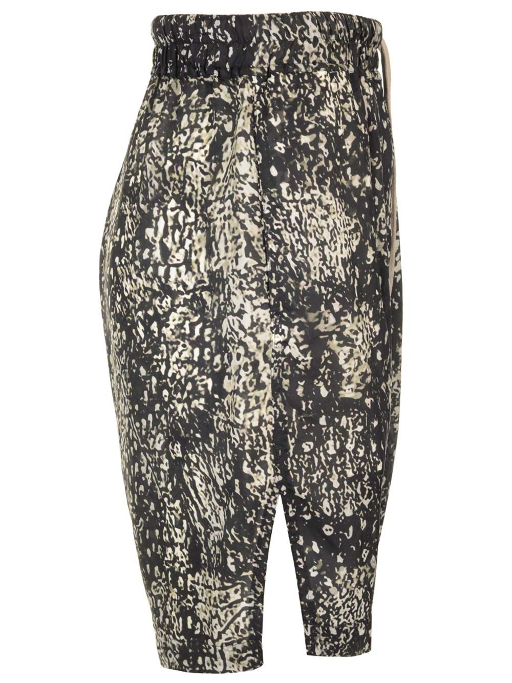 Rick Owens Shorts With Japanese Print Trousers - Black | eaaf2abccc97496b2a4c2c4b9c2a8051aad292c9