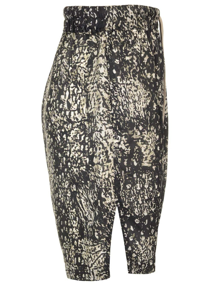 Rick Owens Shorts With Japanese Print Trousers - Black | eaaf2abccc97496b2a4c2c4b9c2a8051aad292c9
