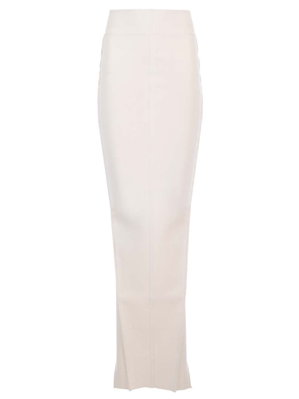 Rick Owens Knit Fitted Long Skirt Jackets - White | 77a8630aa9187f3c1de553a6f7d5ace561053d6c