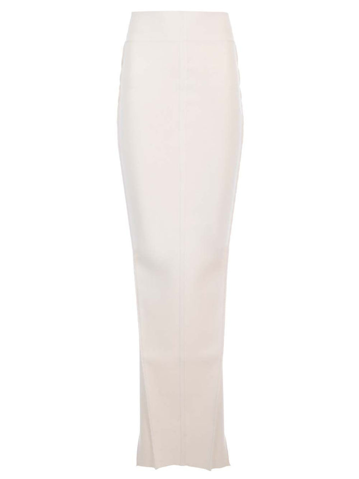 Rick Owens Knit Fitted Long Skirt Jackets - White | 77a8630aa9187f3c1de553a6f7d5ace561053d6c