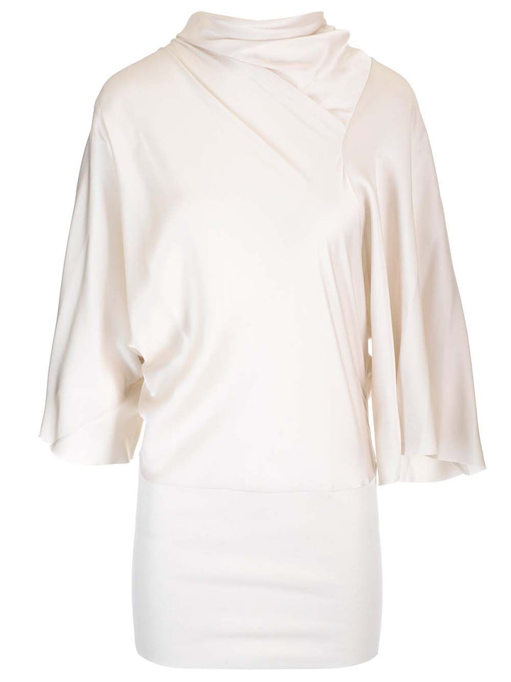 Rick Owens Charmeuse Viscose Cylinder Neck Top Tops - White | f99cc11053890bb216c436aa99640e7f53b1fffd