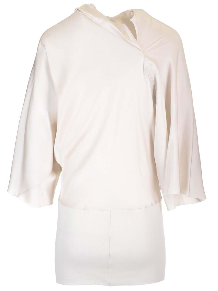 Rick Owens Charmeuse Viscose Cylinder Neck Top Tops - White | d04049c6e4cbb1ddd3f82789b6c2ea8fe7c65c1d