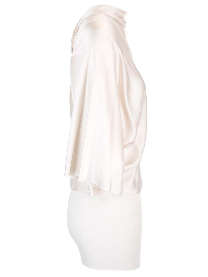 Rick Owens Charmeuse Viscose Cylinder Neck Top Tops - White | 3bd7d27050a6feb13800fd6b117a7bb0b1a410b4