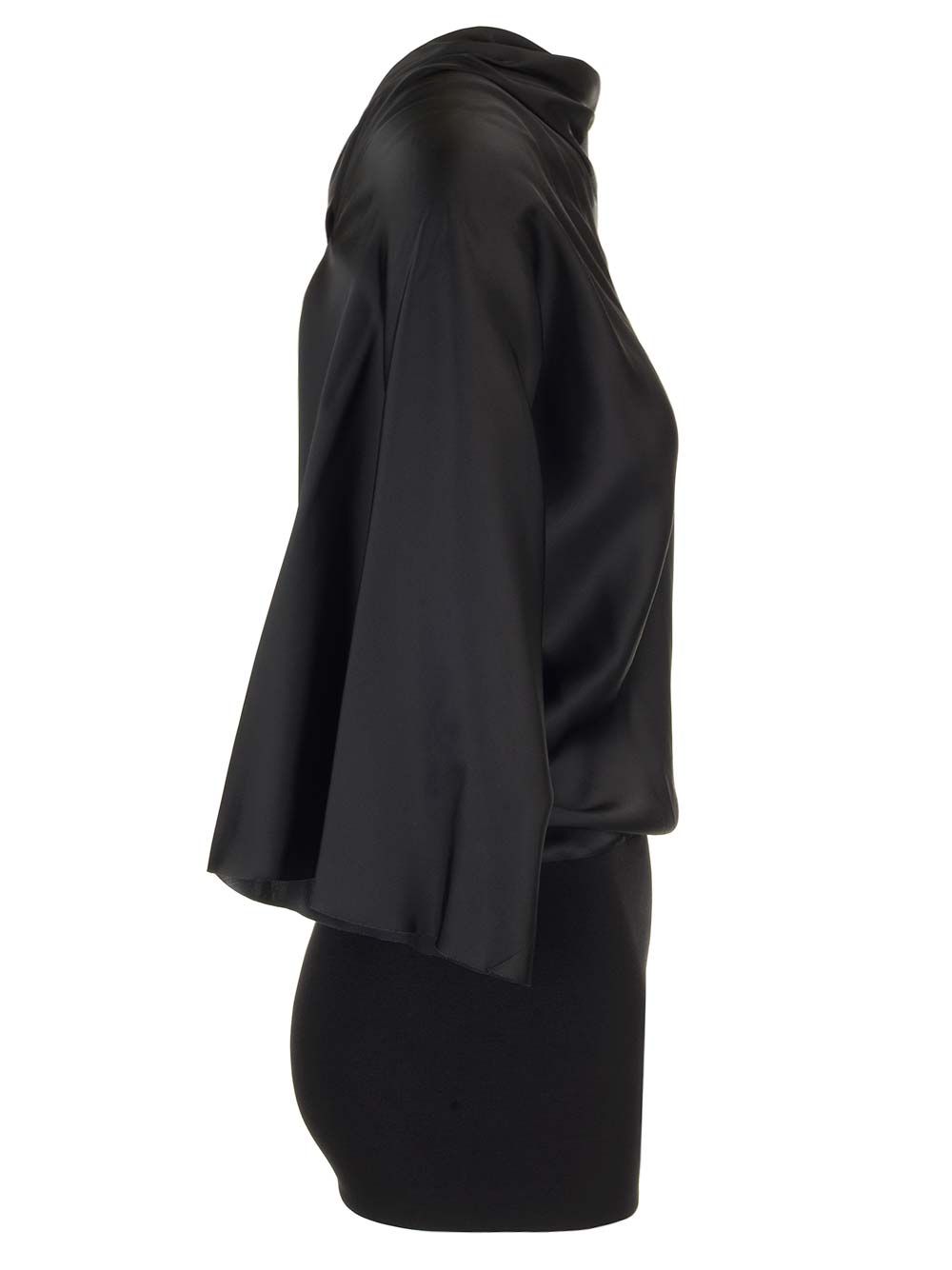 Rick Owens Charmeuse Viscose Cylinder Neck Top Tops - Black | 196094de1abf711455a849dd36af6824c85140db
