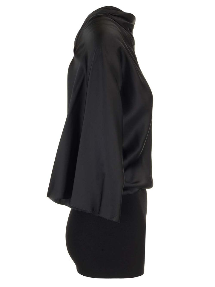 Rick Owens Charmeuse Viscose Cylinder Neck Top Tops - Black | 196094de1abf711455a849dd36af6824c85140db