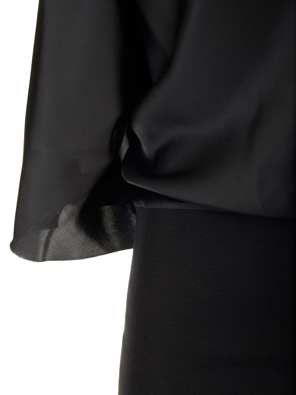 Rick Owens Charmeuse Viscose Cylinder Neck Top Tops - Black | 391b0892503c1cedd3727a78b348fd9a68485fec
